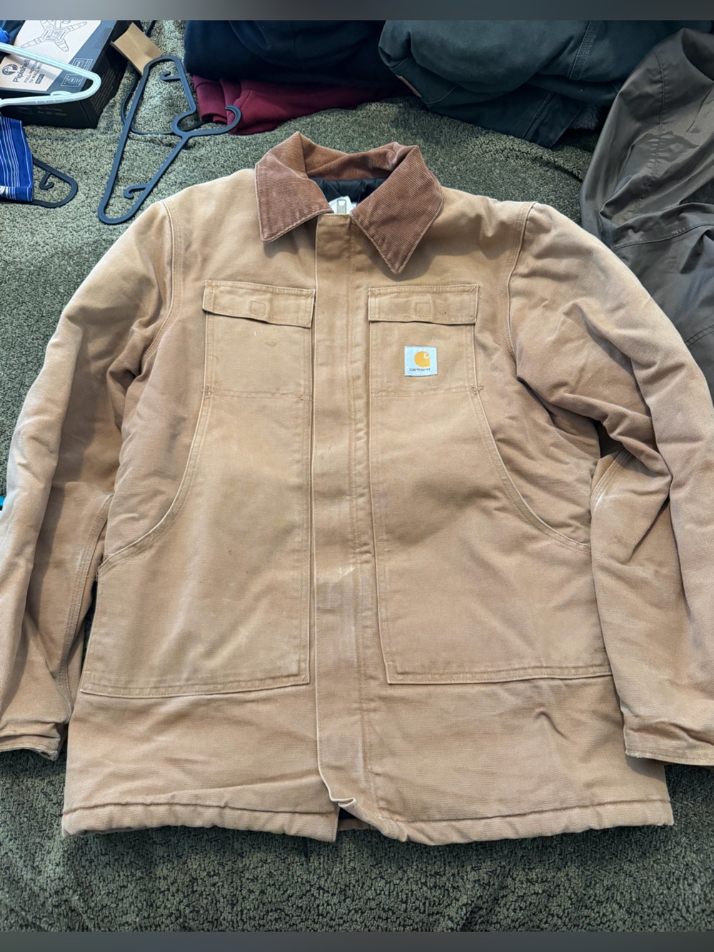 Carhartt Men's Brown Duck Detroit Jacket with Corduroy Collar